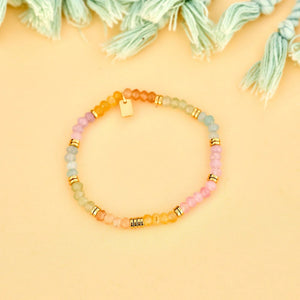 Puravida Ombre Rainbow Bead Stretch Bracelet