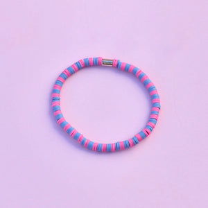 Puravida Bubblegum Seascape Vinyl Disc Stretch Bracelet