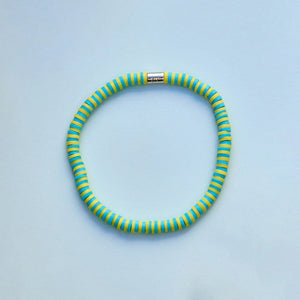 Puravida Sunbleached Aqua Seascape Vinyl Disc Stretch Bracelet