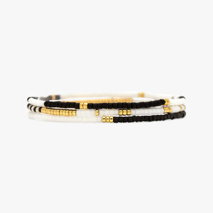 Puravida Monochrome Stretch Bracelet Set of 3