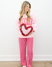 Load image into Gallery viewer, Lulu Mac Pink XOXO Sweatshirt with Red Gingham