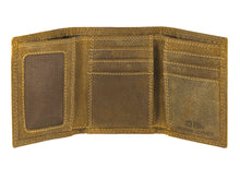 Load image into Gallery viewer, Buck Vintage Tan Leather Trifold Wallet