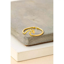 Load image into Gallery viewer, Wave Cutout Adjustable Ring Gold
