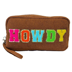 Terry Cloth Cosmetic Bag-Howdy