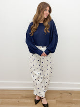Load image into Gallery viewer, Polka Dot Printed Wide Leg Denim Pants