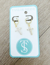Load image into Gallery viewer, Taylor Shaye Cross Hoop Earrings