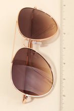Load image into Gallery viewer, Oversized Double Bridge Fashion Aviator Sunglasses Brown