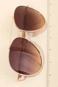 Oversized Double Bridge Fashion Aviator Sunglasses Brown
