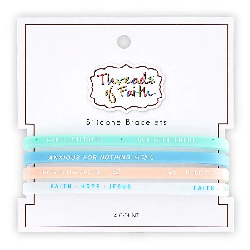 God is Faithful Silicone Bracelet Set