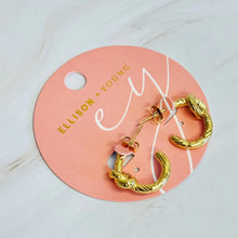 Load image into Gallery viewer, Classy Girl Textured &amp; Knotted Gold Hoop Earrings