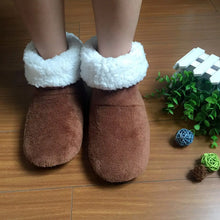 Load image into Gallery viewer, Warm &amp; Cozy Sock Slippers in Coffee