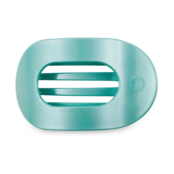 Teleties Medium Flat Round Clip Totally Turquoise
