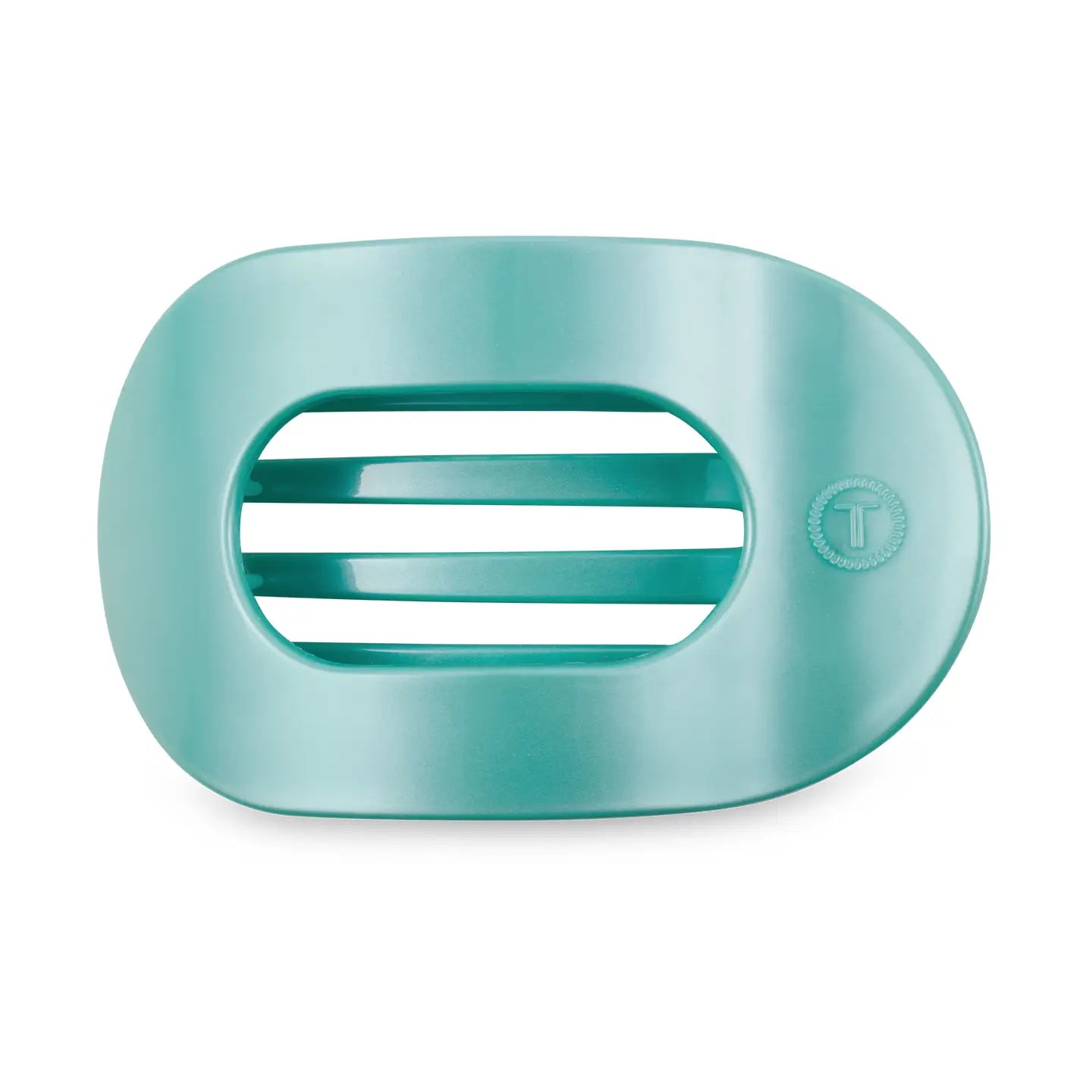 Teleties Medium Flat Round Clip Totally Turquoise