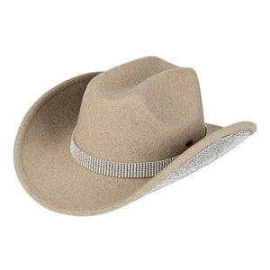 Rhinestone Cowgirl Hat Taupe