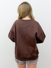 Load image into Gallery viewer, Lulu Mac Sweatshirt in Brown/White Puff