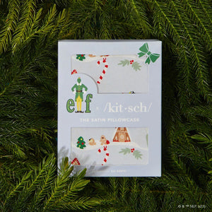 Elf x Kitsch Standard Satin Pillowcase Periwinkle Christmas