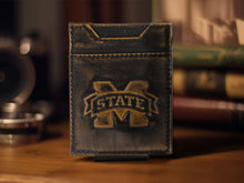 Load image into Gallery viewer, Mississippi State Bulldogs Burnished Leather Magnetic Front Pocket Wallet