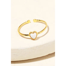 Load image into Gallery viewer, Opal Heart Adjustable Ring