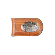 Redfish Leather Magnetic Money Clip-Croc Tan