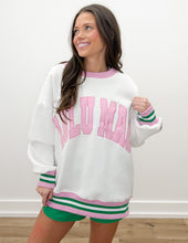 Load image into Gallery viewer, Lulu Mac Stitch Sweatshirt in White/Pink