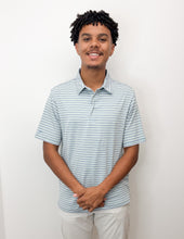 Load image into Gallery viewer, Southern Shirt Co. Men's Tybee Stripe Polo in Baltic
