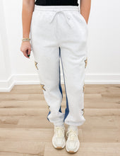 Load image into Gallery viewer, Don't Let Me Down Color Sweatpants with Star Detail in Grey/Navy