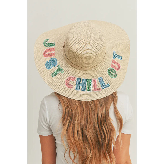 Just Chill Out Braided Floppy Hat Beige