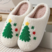 Load image into Gallery viewer, Christmas Tree Farm Fuzzy Slippers