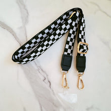 Load image into Gallery viewer, Just Want You To Know Checkered Phone Lanyard in Black