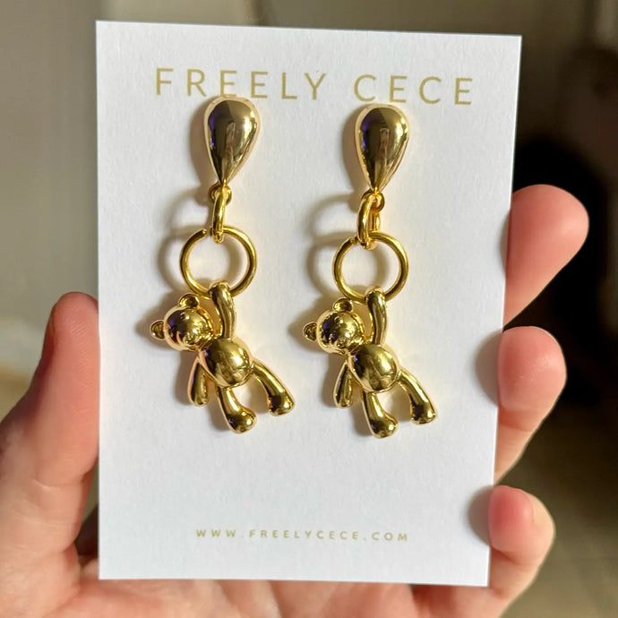 Hanging Teddy Bear Earrings