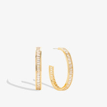 Load image into Gallery viewer, Bryan Anthonys Mom Baguette Maxi Hoop Earrings