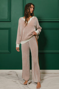 Everything I Love Ribbed Sweater and Pants Set Cinnamon