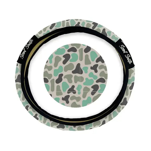 Scent South Steering Wheel Cover in Marsh Camo