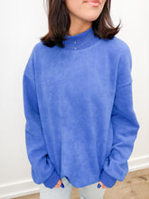 Load image into Gallery viewer, Always Says Goodbye Oversized Reversible Sweatshirt in Dark Blue