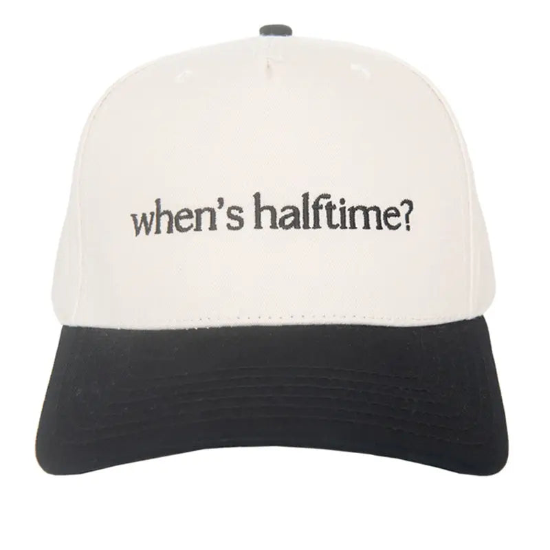 When's Halftime Two-Toned Vintage Hat in Black/Tan