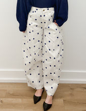 Load image into Gallery viewer, Polka Dot Printed Wide Leg Denim Pants