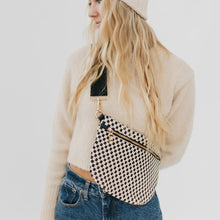 Load image into Gallery viewer, Pretty Simple Westlyn Woven Bum Bag in Checkered Black