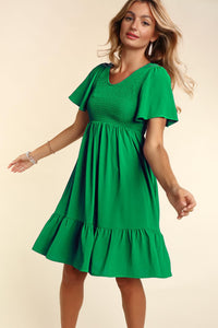 Adventure of a Lifetime Smocked Dress Green