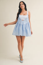 Load image into Gallery viewer, Into You Gingham Print Double Layered Dress in Blue