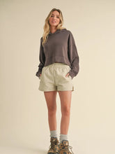 Load image into Gallery viewer, Lost My Mind Scuba Oversized Crop Hoodie in Chocolate
