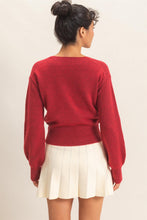Load image into Gallery viewer, Reason To Go Wrap V Neck in Dark Red
