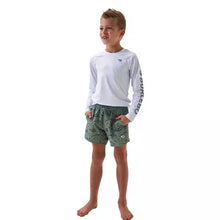 Load image into Gallery viewer, Burlebo Youth Swim Trunks in Green Jumbo Mallards