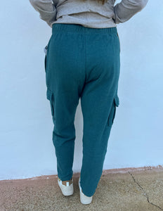 Royce Brand Traveler Melange Cargo Fleece Pants in Emerald