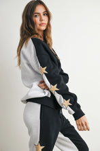 Load image into Gallery viewer, Don&#39;t Let Me Down Round Neck Sweatshirt With Star Detail in Black/Grey