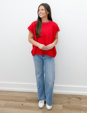 Load image into Gallery viewer, Hear The Crowd Stitch Detail Sweater Vest in Ruby