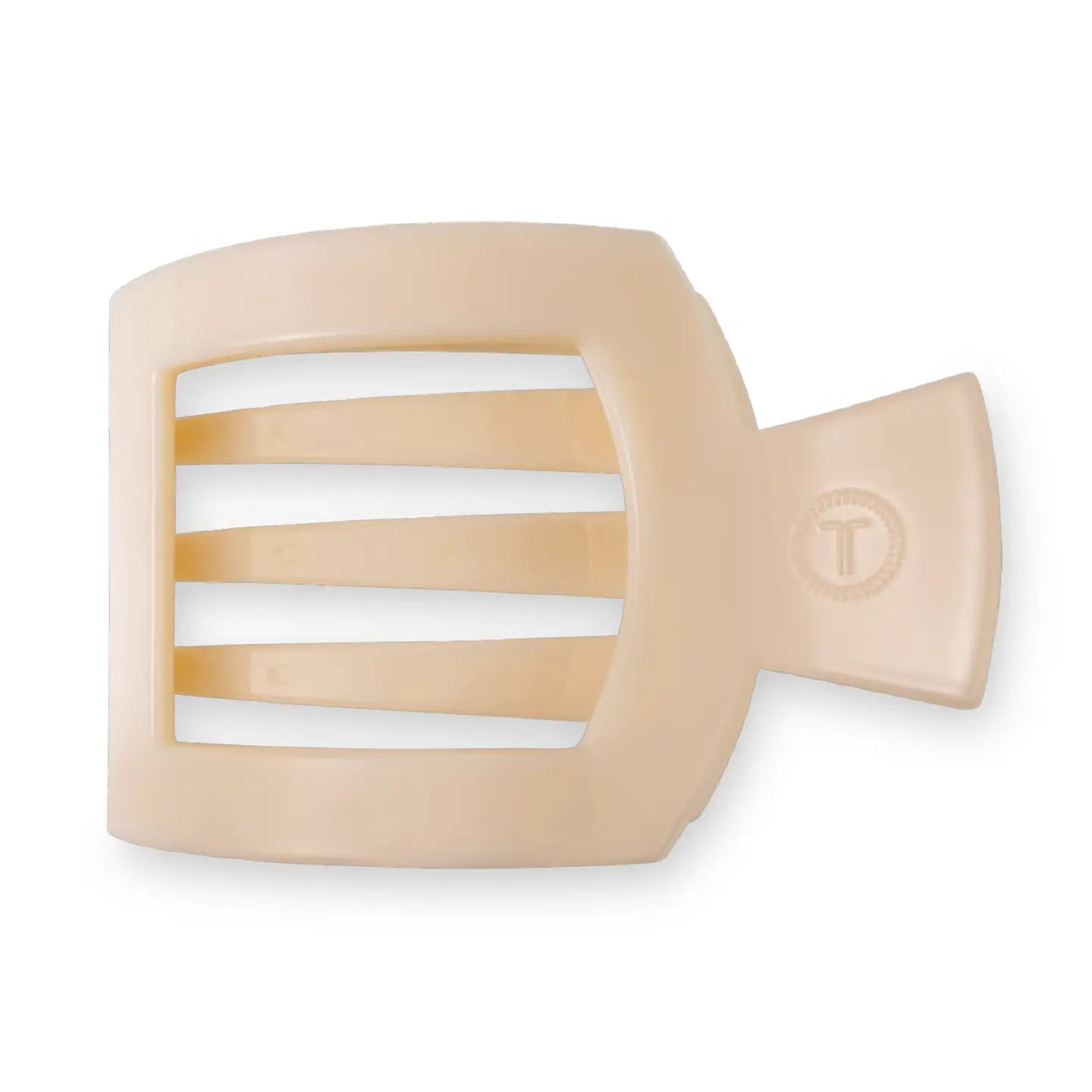 Teleties Small Flat Square Clip Almond Beige