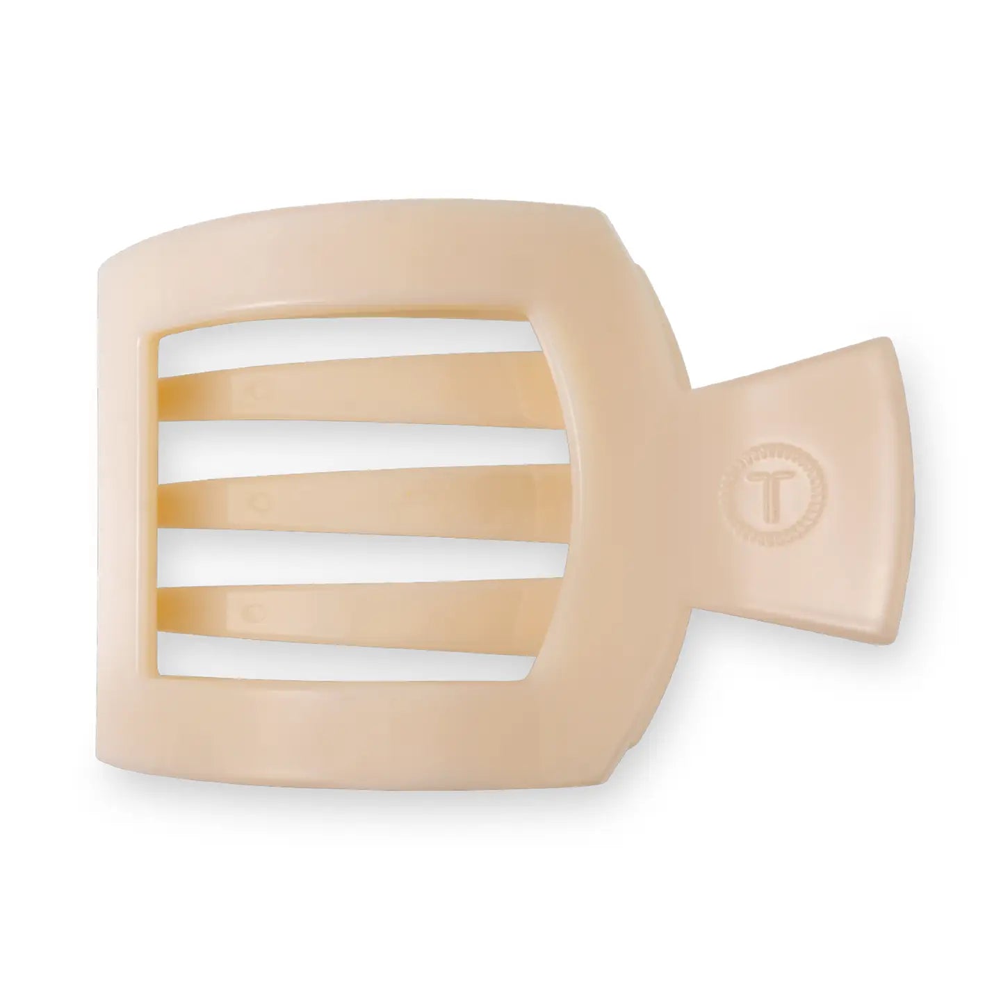 Teleties Medium Flat Square Clip Almond Beige