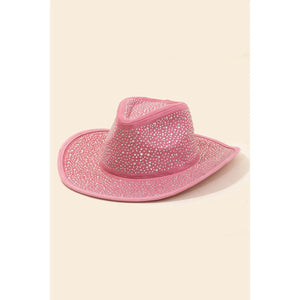Rhinestone Studded Cowboy Hat Pink