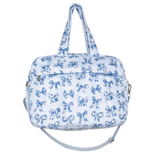 Load image into Gallery viewer, Light Blue Toile Coquette Bows Weekender