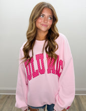 Load image into Gallery viewer, Lulu Mac Polka Dot Sweatshirt in Lt Pink/Hot Pink